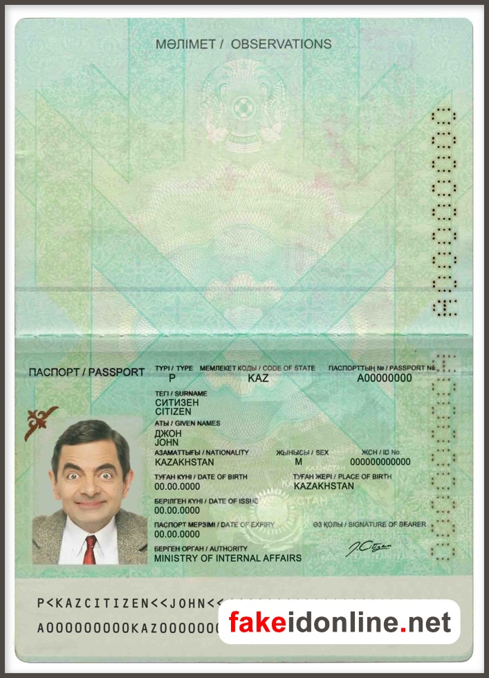 Kazakhstan Passport PSD Template